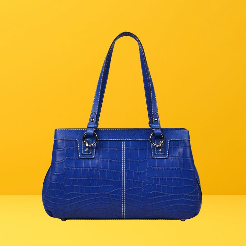 Leather crocodile pattern simple large-capacity shoulder bag/side backpack - Messenger Bags & Sling Bags - Genuine Leather 
