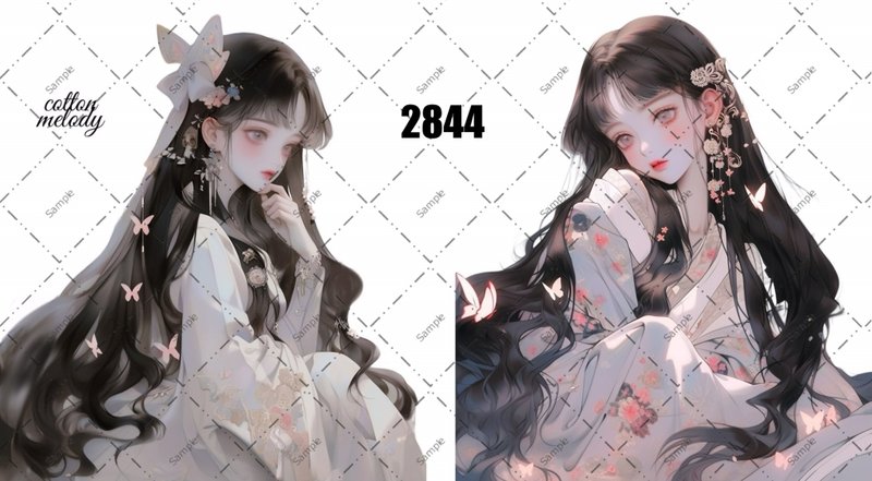 original sticker no.2844 人物ステッカー オリジナルステッカー オリジナル人物ステッカー 装飾ステッカー cotton melody - 貼紙 - 紙 