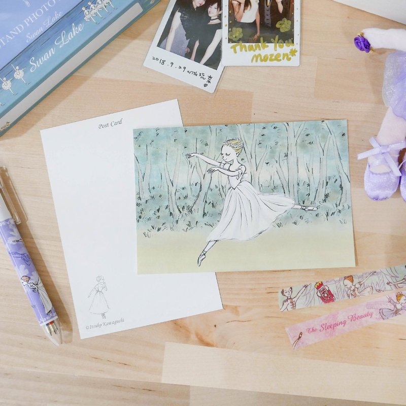 伊之珂芭蕾 | 仙女 明信片 - 卡片/明信片 - 紙 綠色