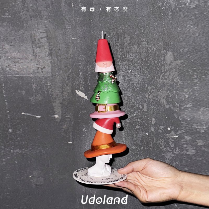 Udoland聖誕禮帽疊疊疊香薰蠟燭 - 香氛蠟燭/燭台 - 蠟 多色