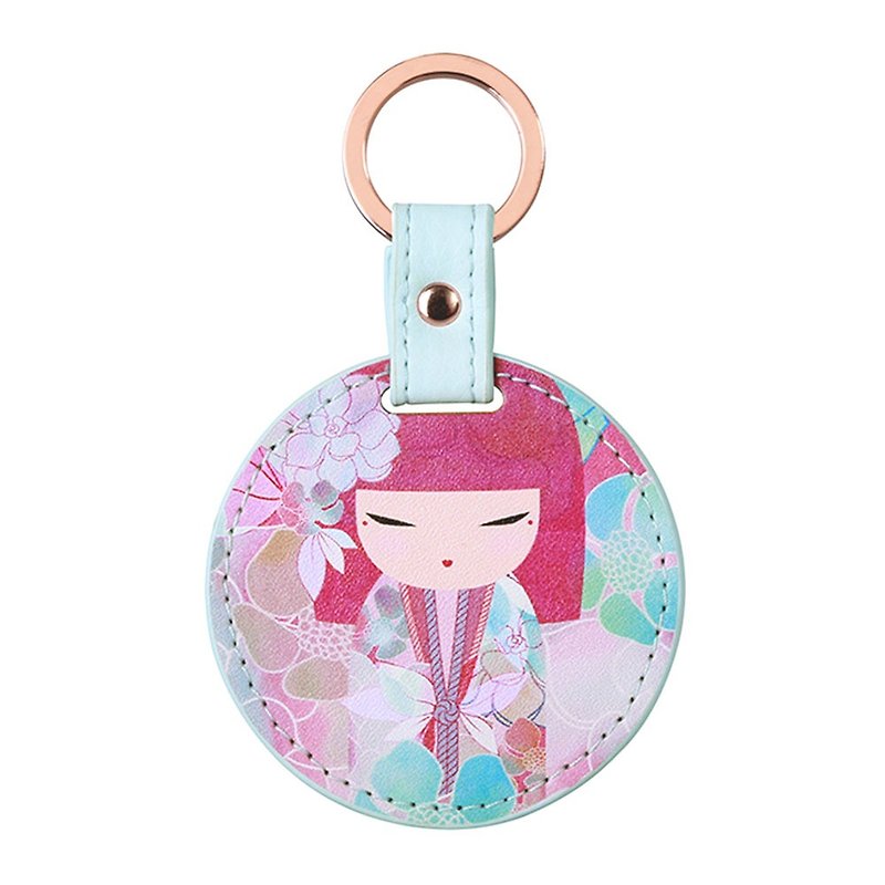 Leather key ring-Tomomi loyal companion [Kimmidoll and blessing doll] - Keychains - Other Materials Multicolor