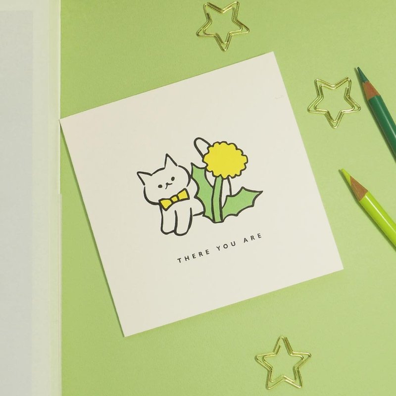 Somecats Card Dandelion and Hiyo - การ์ด/โปสการ์ด - กระดาษ ขาว