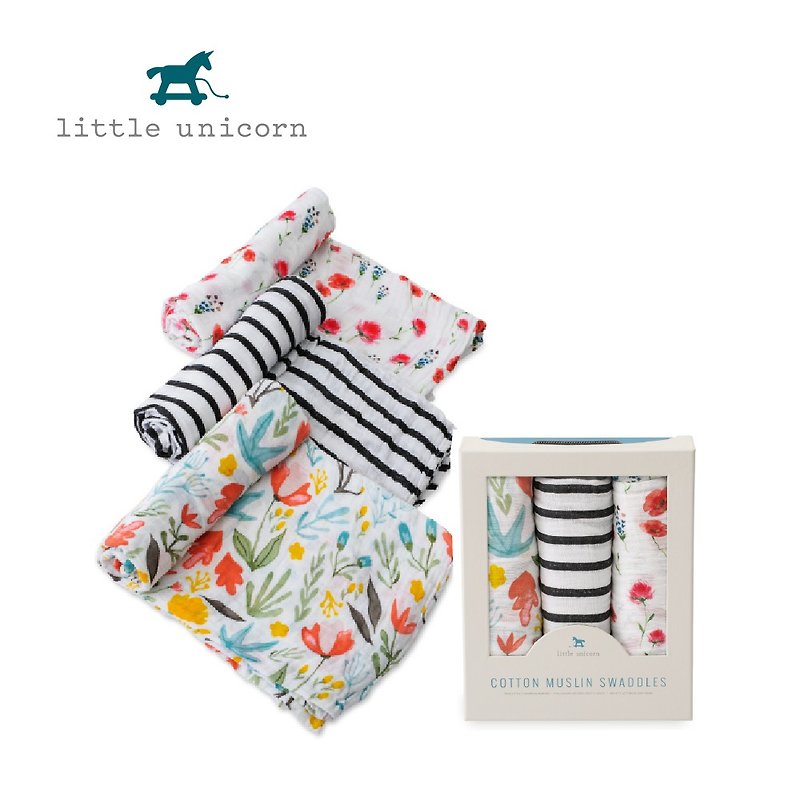 Little Unicorn cotton gauze towel three into the flower world - อื่นๆ - ผ้าฝ้าย/ผ้าลินิน ขาว