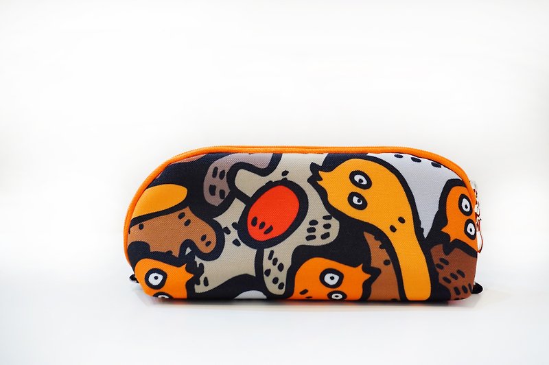 Cosmetic bag, pencil case, pencil case, school supplies, stationery, travel storage-ginger mother duck printing - Pencil Cases - Polyester Brown
