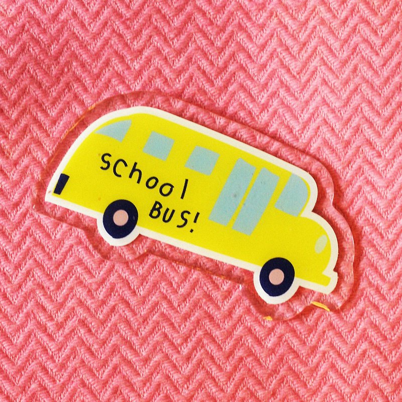 Keychain & Brooch "School bus" - พวงกุญแจ - อะคริลิค สีเหลือง
