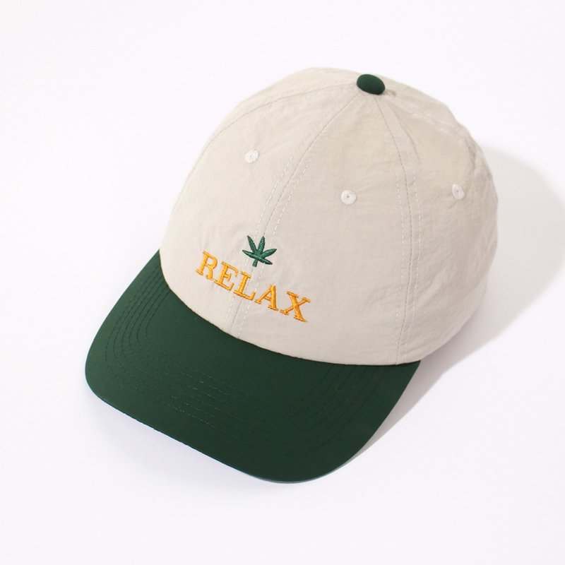 Spoof style RELAX relaxing, lightweight, water-repellent, color-blocked hat - Hats & Caps - Polyester Multicolor