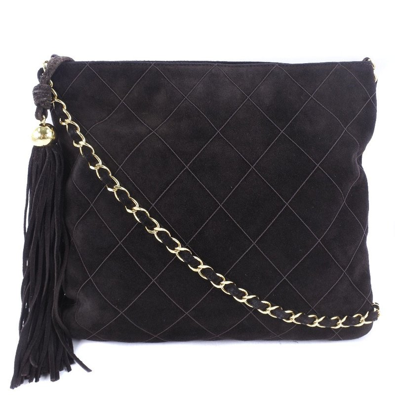 【日本直送】シャネル CHANEL チェーンショルダー ショルダーバッグ フリンジ スウェード 茶 レディース【中古】 - 側背包/斜背包 - 真皮 咖啡色