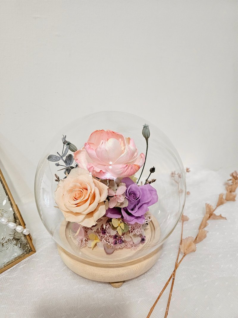 永生玻璃花盅  罩盅 畢業 謝師禮 生日 新居 開幕 結婚花禮 升遷 - 乾燥花/永生花 - 植物．花 