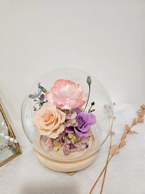 唯有花Oui Flower 永生玻璃花盅 罩盅 畢業 謝師禮 生日 新居 開幕 結婚花禮 升遷