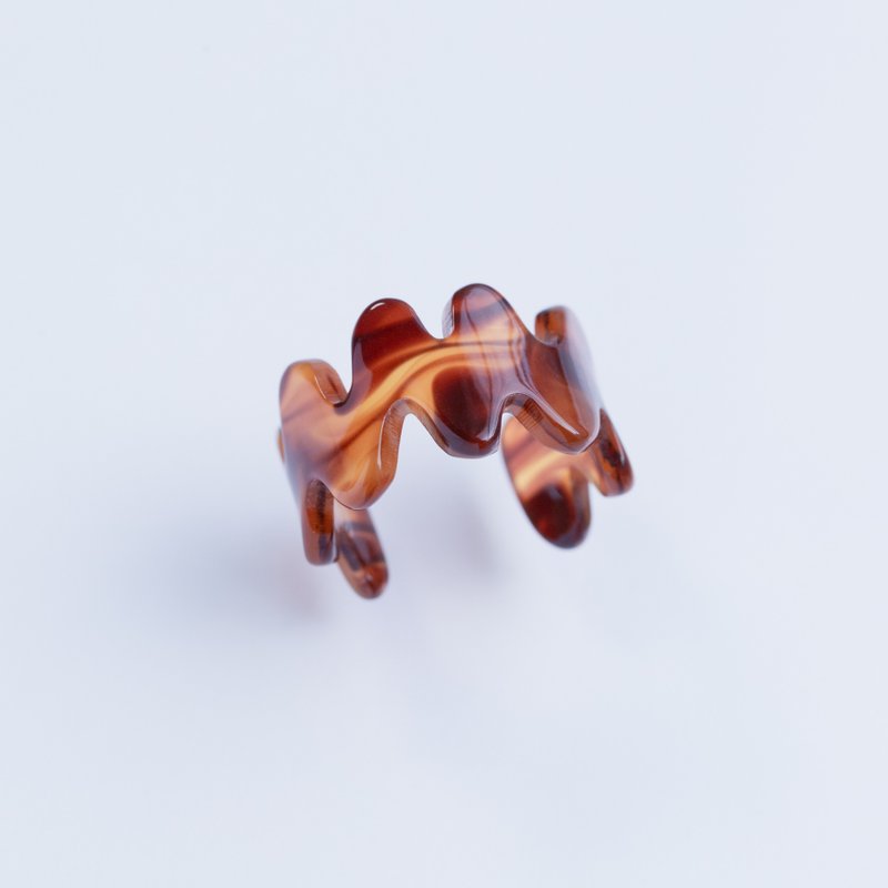 FLOWリング べっ甲柄 - 戒指 - 壓克力 咖啡色