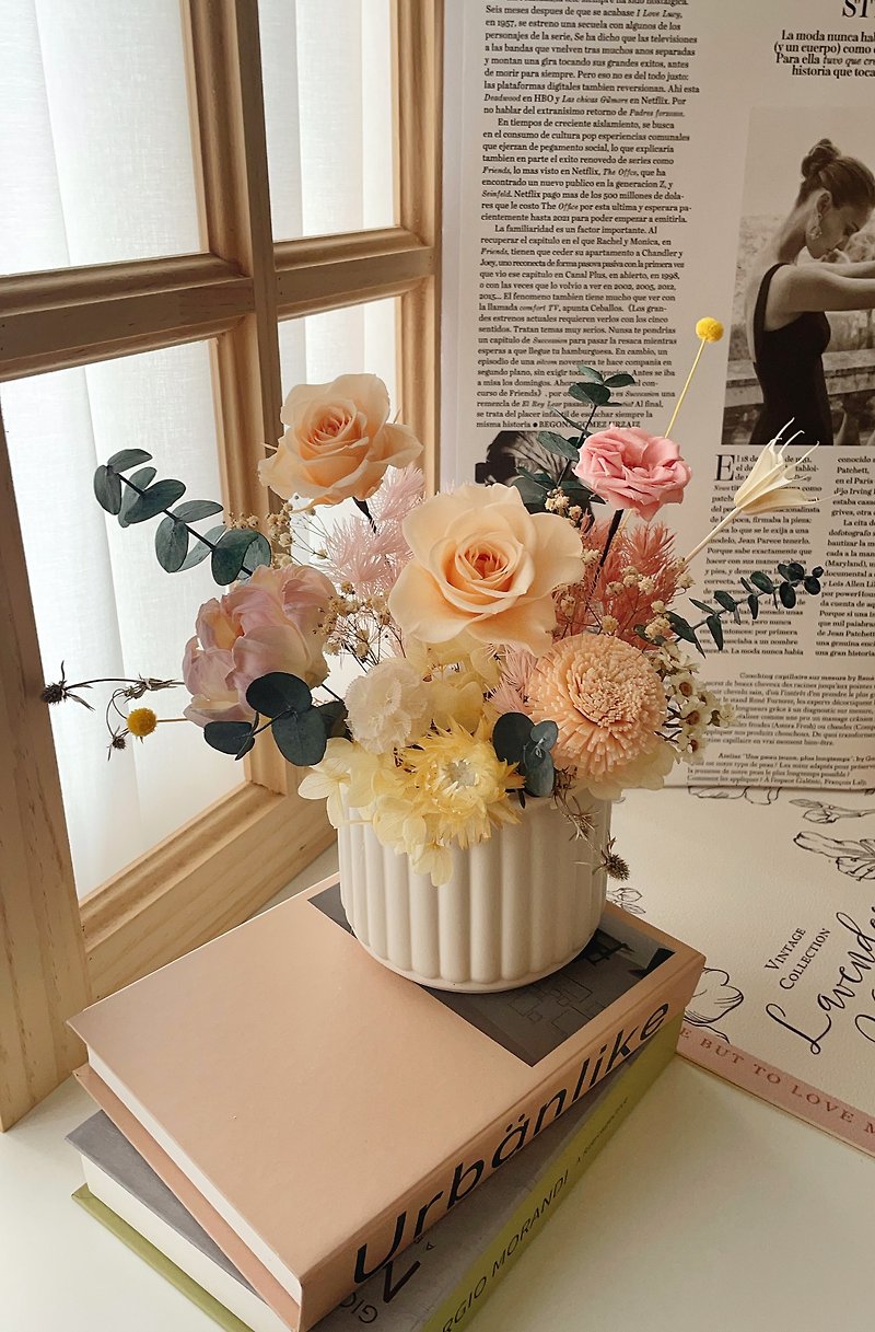 Miss. Flower Mystery [Eternal Table Flowers] Opening Flower Potted Flowers - Dried Flowers & Bouquets - Plants & Flowers Orange