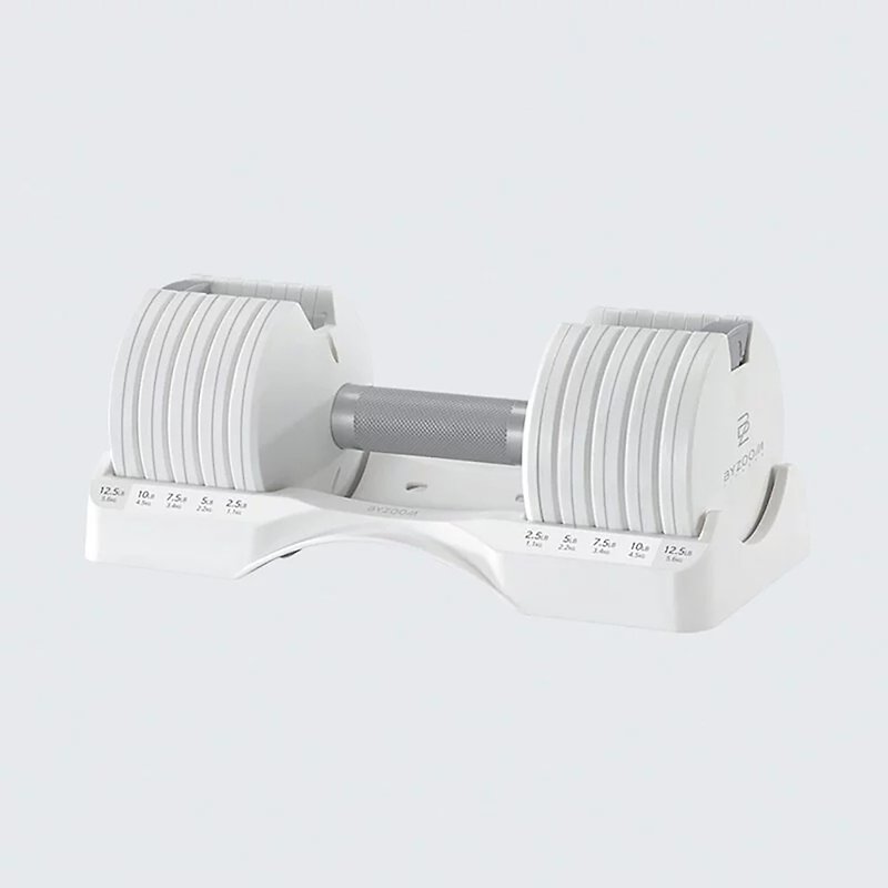 Adjustable dumbbells 25 kg (55 lbs) 15 weights Second speed adjustment group Glacier white 1 piece - Fitness Equipment - Other Materials 