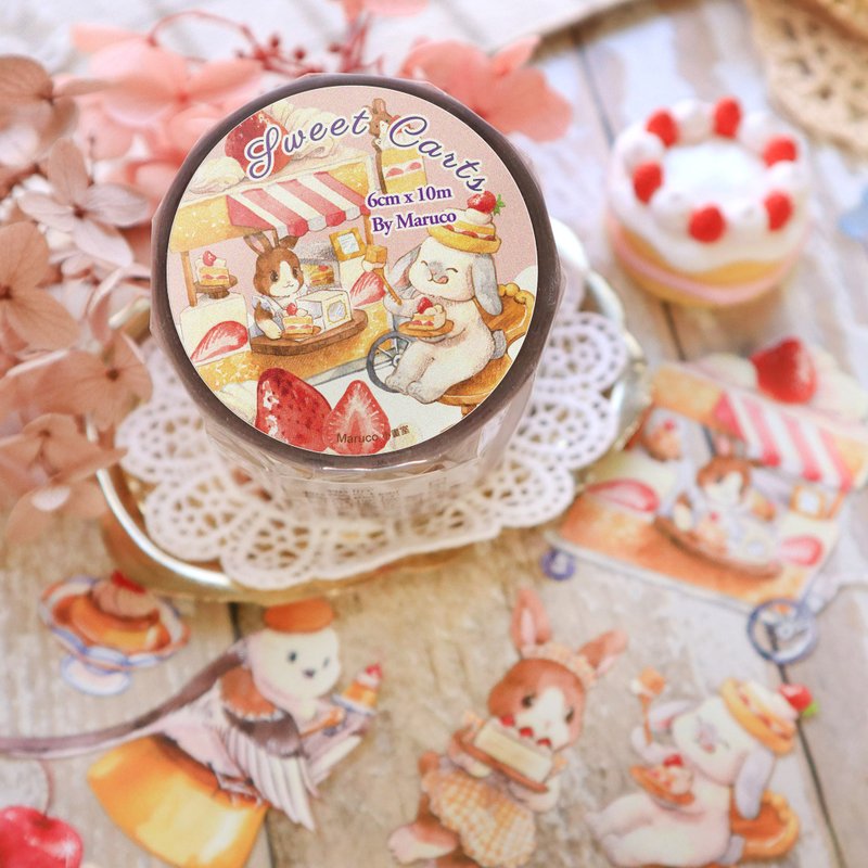 Dessert cart - 6cm glossy PET tape - Washi Tape - Plastic Multicolor