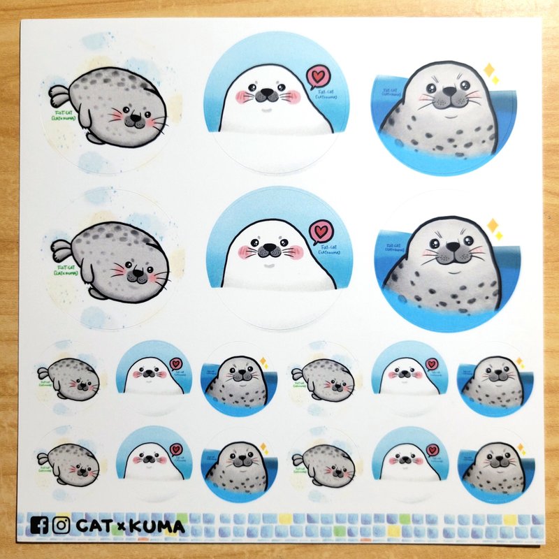 Handbook stickers/decorative stickers-I love seals - Stickers - Paper Multicolor