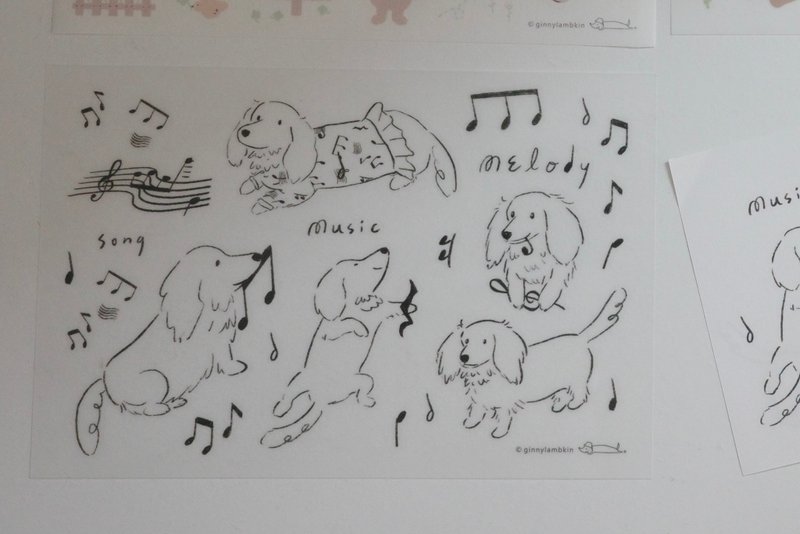 Melody the Dachshund Transfer Sticker - สติกเกอร์ - วัสดุอื่นๆ ขาว