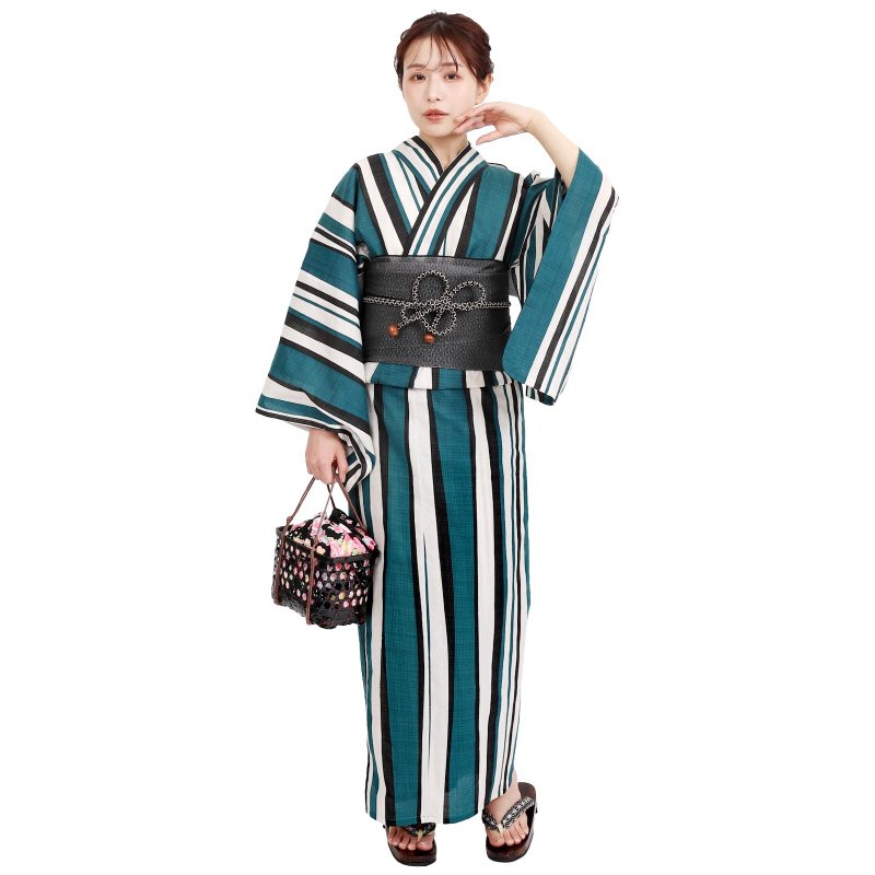 日本 和服 浴衣 女性 浴衣 腰封 2件組 S/F Size x14S/F-25 - 其他 - 棉．麻 