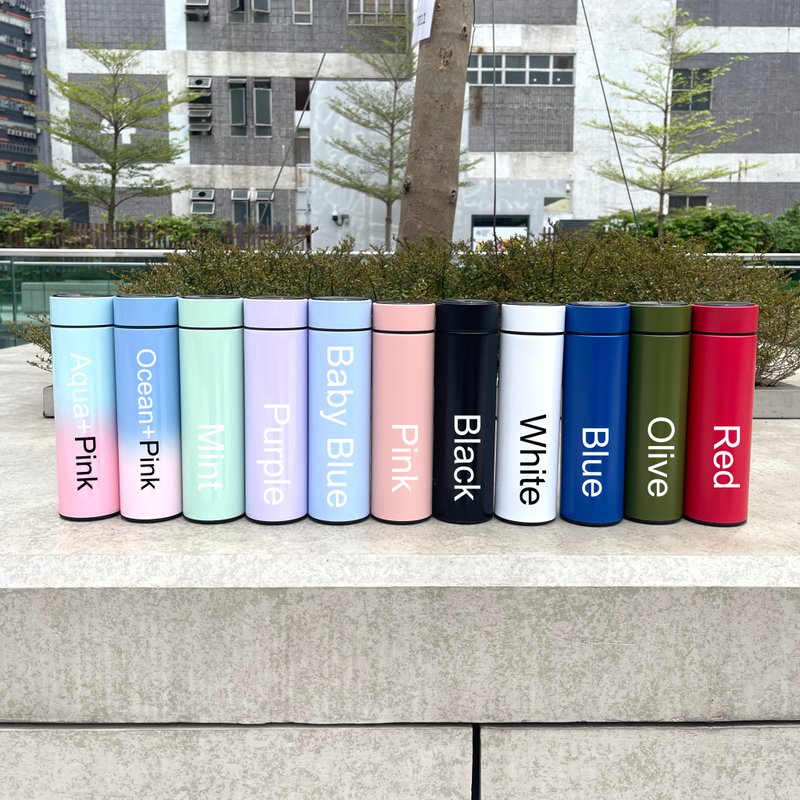 【客製化】500ml 智能保溫瓶訂製(11色) - 咖啡壺/手沖壺 - 不鏽鋼 銀色
