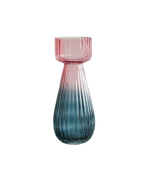 SÜSS Living生活良品 日本Magnets夢幻光影系列玻璃漸層設計花瓶(Peony牡丹花)