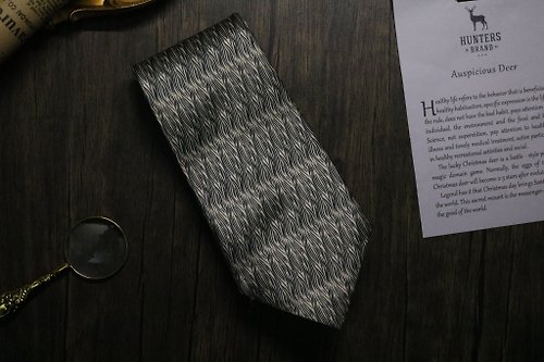壞紳士 灰色細條紋交錯真絲領帶/正裝商務百搭necktie