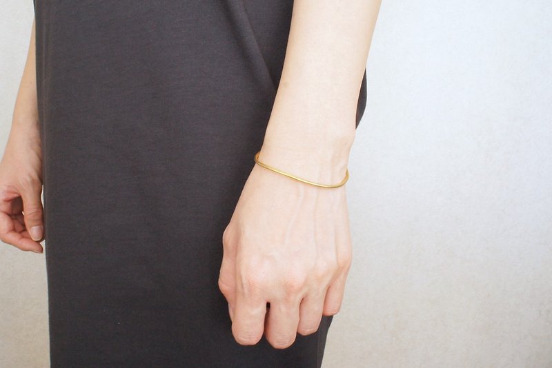 brass bangle  slender - Bracelets - Copper & Brass Gold