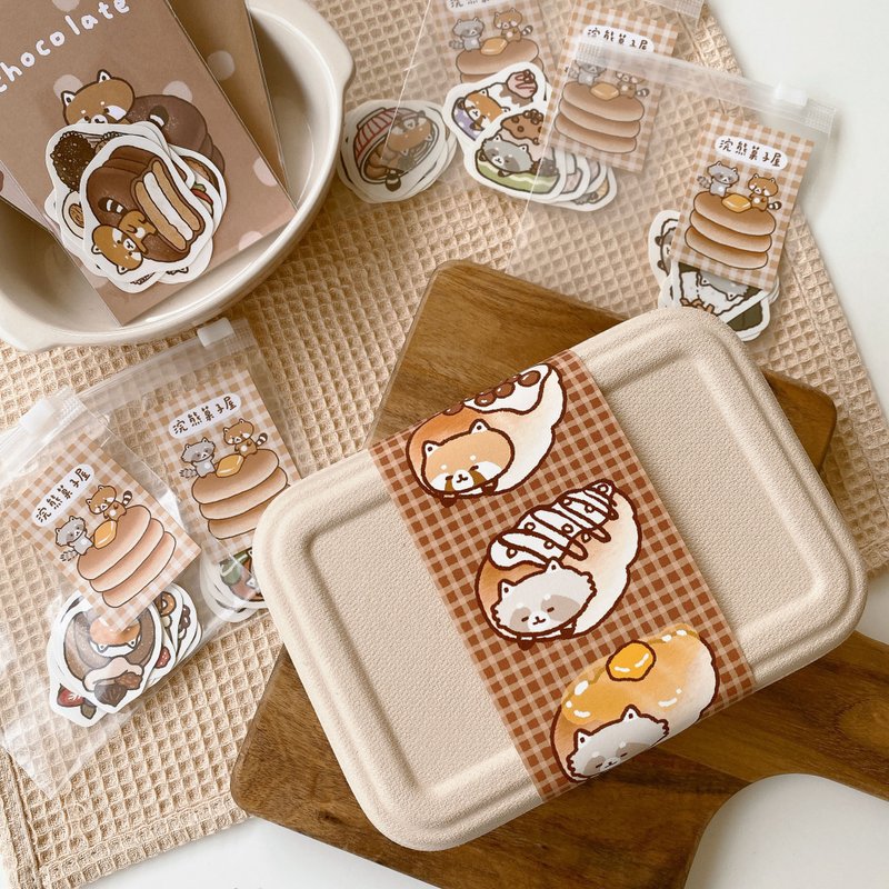 [Christmas Gift Box] Raccoon Croissant Stationery Coffret/ Sticker Gift Box / Lucky Bag - สติกเกอร์ - กระดาษ หลากหลายสี