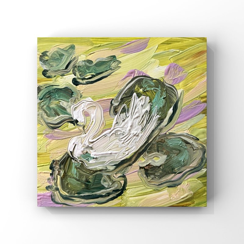 Swan on a Lily Pond Abstract Impressionist Painting with Pastel Color Accents - 海報/掛畫/掛布 - 其他材質 綠色