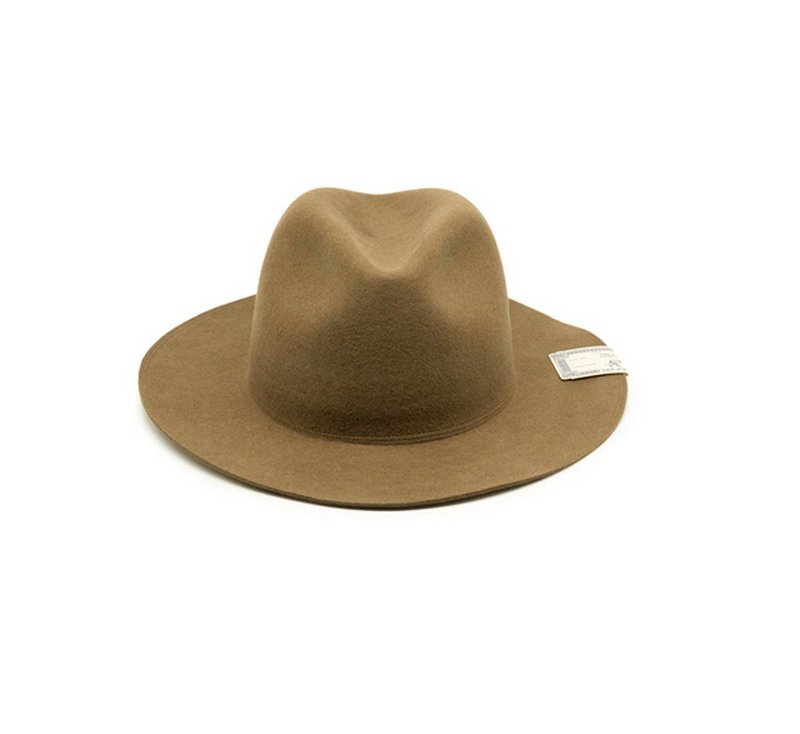 HWDog&Co.Travelers Hat Merino wool upgraded version mid-fold hat (light coffee) - หมวก - ขนแกะ สีนำ้ตาล