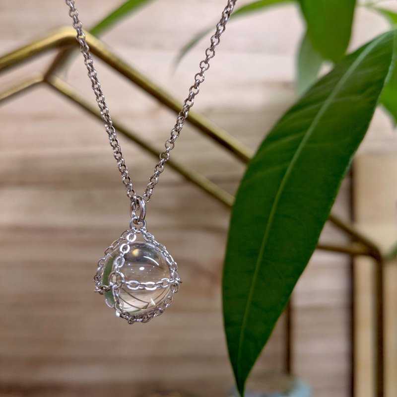 【Little Sphere】Quartz Necklace / Silver Necklace - สร้อยคอ - เครื่องประดับพลอย ขาว