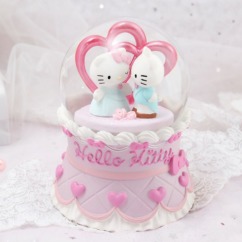 Hello Kitty Valentine's Day Crystal Ball Music Bell Wedding Valentine's Day Proposal Gift Anniversary - ของวางตกแต่ง - แก้ว 