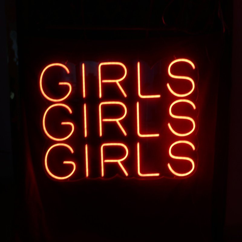 GIRLS GIRLS GIRLS霓虹燈LED發光字Neon Sign禮物手作設計燈 - 燈具/燈飾 - 壓克力 透明