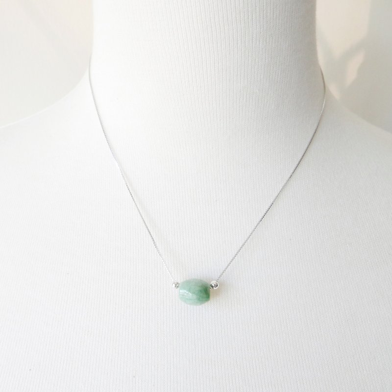 Original series. Myanmar jade clavicle chain - Collar Necklaces - Gemstone Green