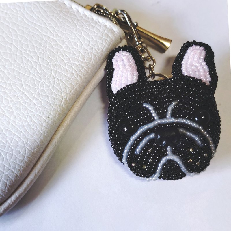 French Bulldog Black Charms, Bag Charms, Keychains - ที่ห้อยกุญแจ - วัสดุอื่นๆ 