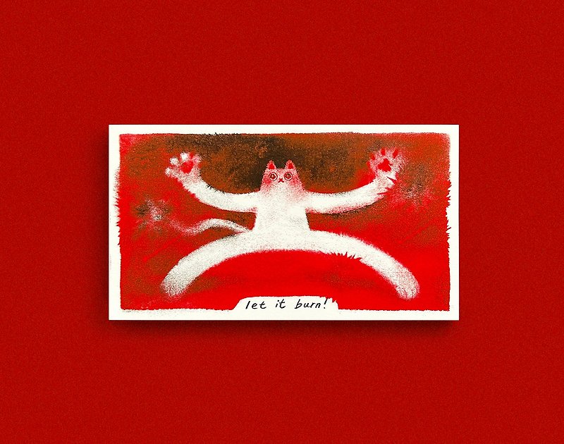 Let it burn! Risograph Postcard - การ์ด/โปสการ์ด - กระดาษ สีแดง