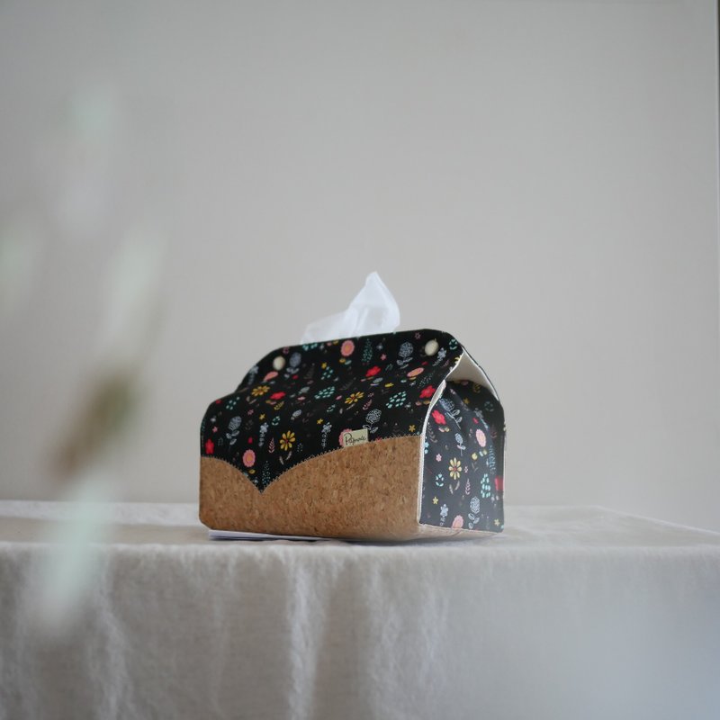 //Hanasaka. Three-dimensional toilet paper cover// - Tissue Boxes - Cotton & Hemp Black