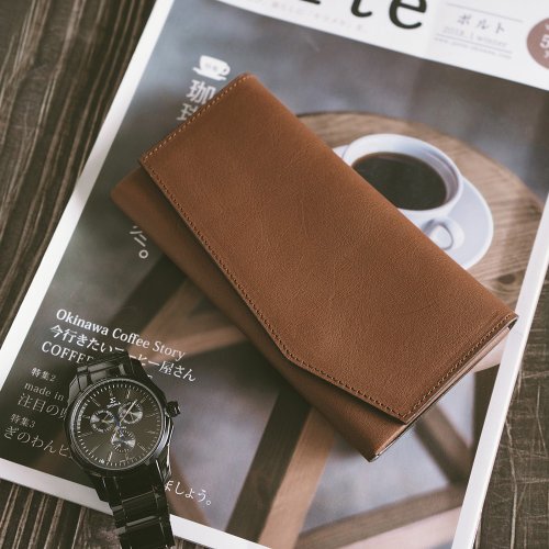 寇比手工皮件 Colbie Leather 【禮盒】真皮簡約率真長夾 X0122 棕