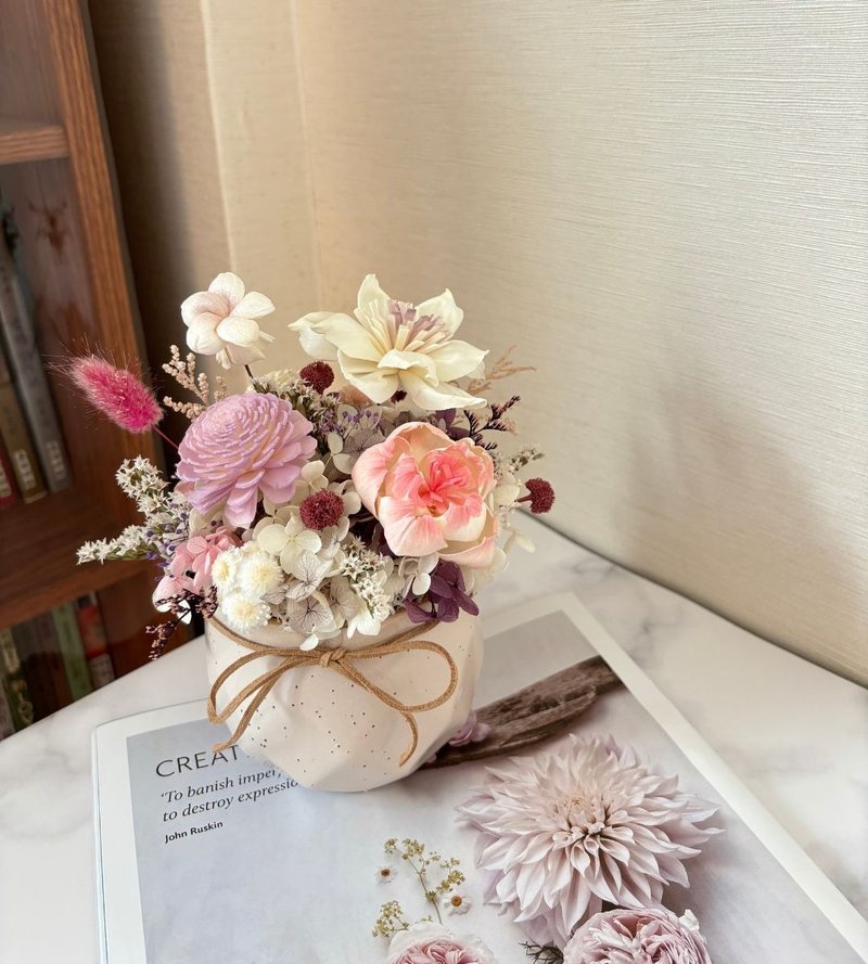 癒心花藝 | 紫の羽のささやき ソラフラワーアロマディフューザー 開店祝い/新築祝い - ドライフラワー・ブーケ - 寄せ植え・花 