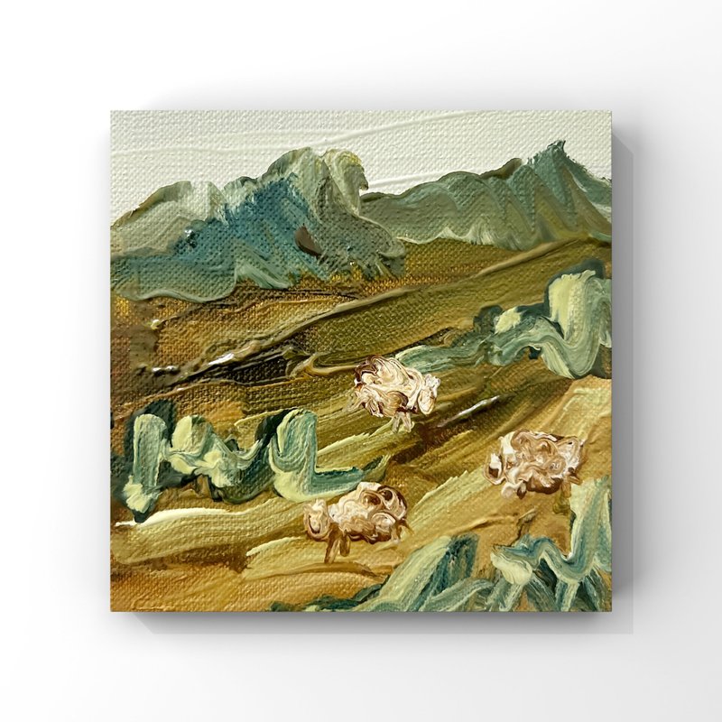 Scotland landscape painting Scottish Highlands art Sheep pasture grazing artwork - โปสเตอร์ - วัสดุอื่นๆ หลากหลายสี