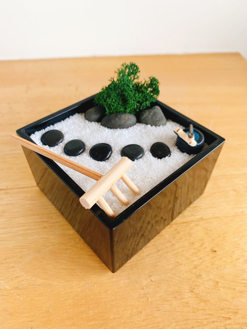 Pure natural Japanese Zen Ting Black box dry landscape dry plant gift small zen - Items for Display - Plastic Black