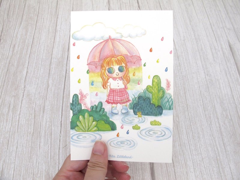 Rainbow Rain Postcard - การ์ด/โปสการ์ด - กระดาษ หลากหลายสี