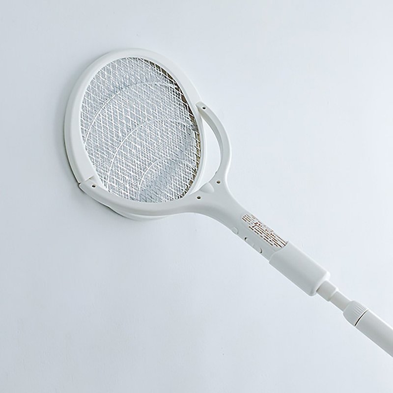 [Mosquitoes can never escape] Magic Slap-Long Adjustable Horn Electric Mosquito Swatter/With Base - Insect Repellent - Plastic White