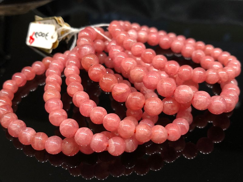 High-grade translucent Stone bracelet, rhodochrosite bracelet, peach blossom bracelet, Inca rose - Bracelets - Crystal Red