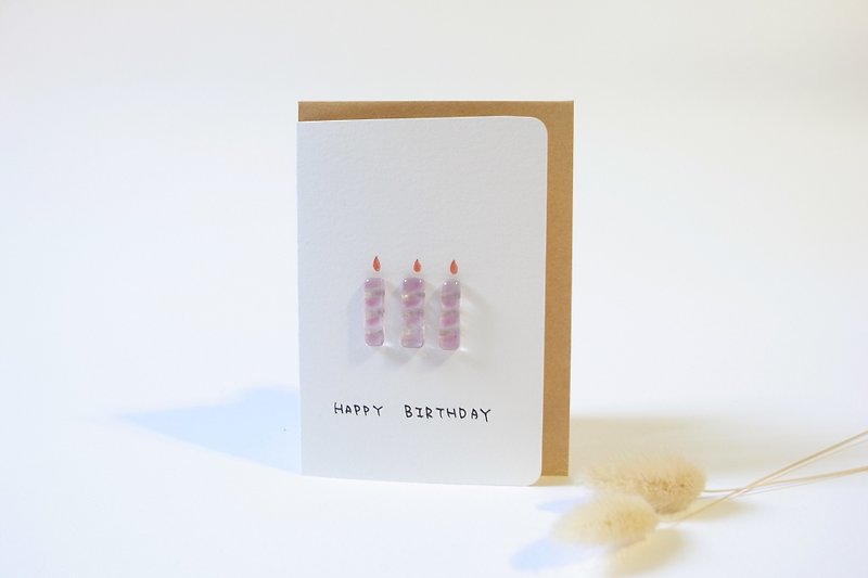 Highlight also | Happy Birthday pink candle glass birthday card - Cards & Postcards - Paper Pink