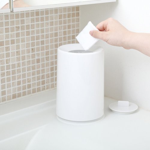 日本ideaco 日本ideaco 摩登圓形桌邊垃圾桶(附蓋)-1.2L