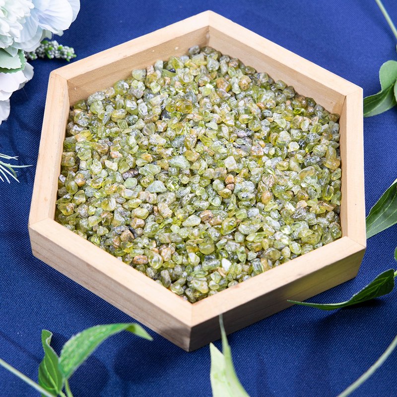 天然橄欖石碎石招財桃花紫水晶海藍寶綠松石白水晶海藍寶藍砂石 - 其他 - 其他材質 