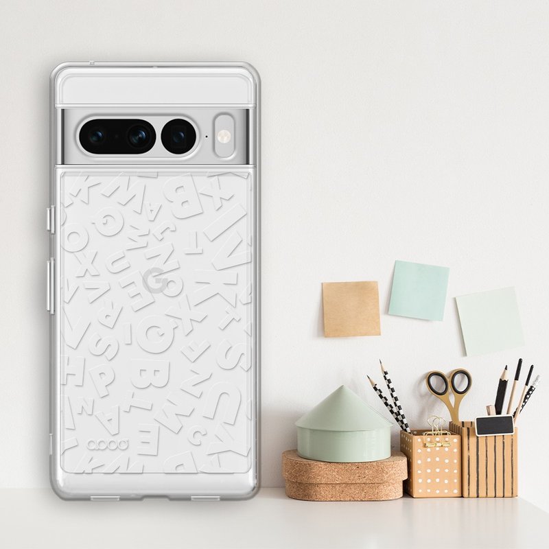 Google Pixel 9/8/7 series embossed shock-proof dual-material mobile phone case-ABC - เคส/ซองมือถือ - วัสดุอื่นๆ หลากหลายสี