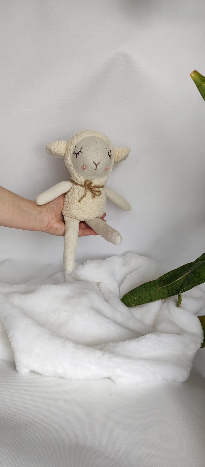 Lamb sheep handmade sewing toys linen. - Kids' Toys - Cotton & Hemp Multicolor