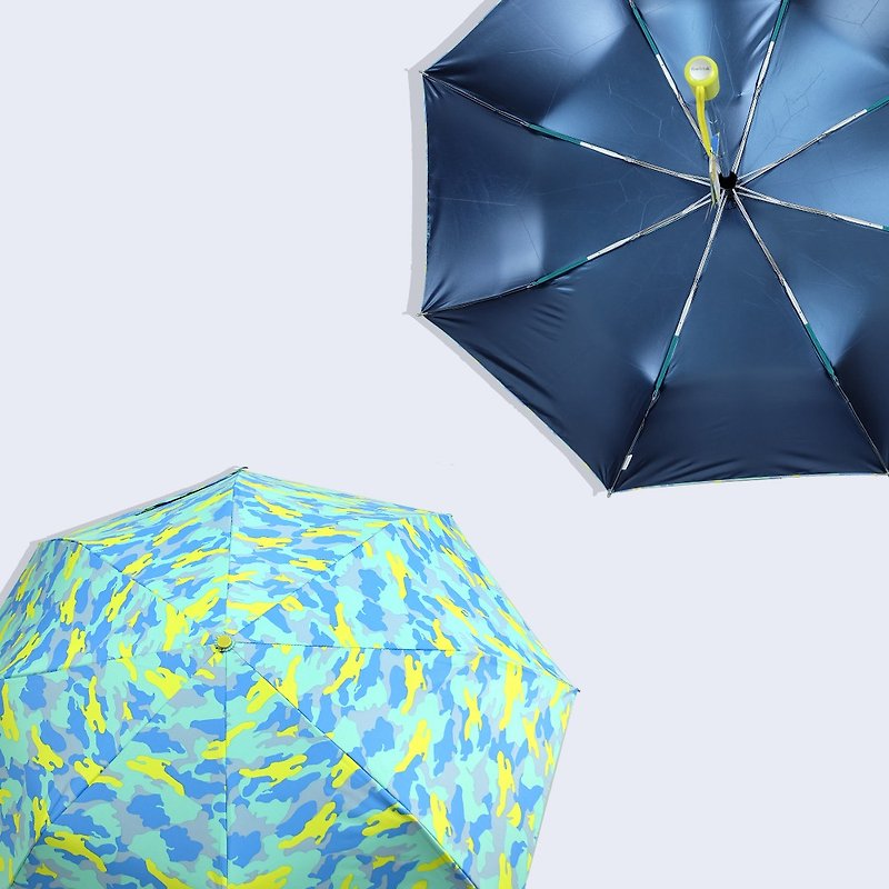 [Taiwan Wenchuang Rain's talk] cooling camouflage anti-UV tri-fold automatic opening umbrella - Umbrellas & Rain Gear - Waterproof Material Multicolor