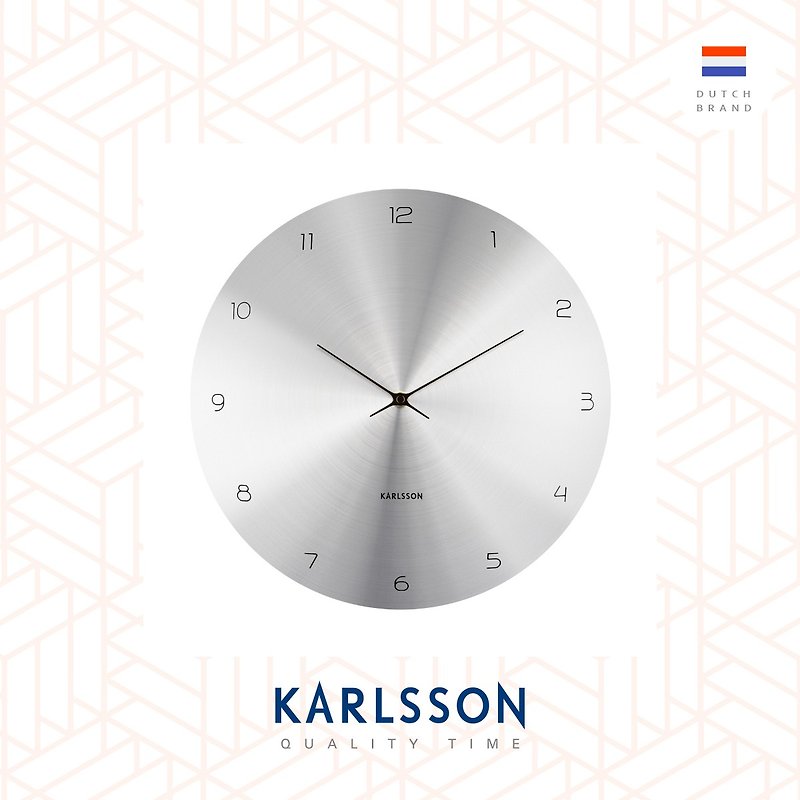 荷蘭Karlsson, Wall clock 40cm Dome Disc 拱面薄銀色掛鐘 - 時鐘/鬧鐘 - 其他材質 銀色