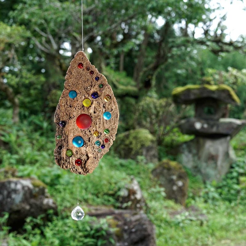 お部屋の中に太陽を　 流木とサンキャッチャー&モビール　窓の装飾 　ガラス玉　クリスタルプリズム　ビーチスタイル　５９ - 壁貼/牆壁裝飾 - 玻璃 咖啡色