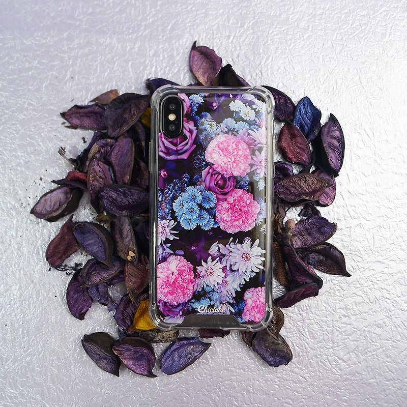[Flowers blooming at night] Anti-gravity and anti-fall mobile phone case - Phone Cases - Plastic Purple